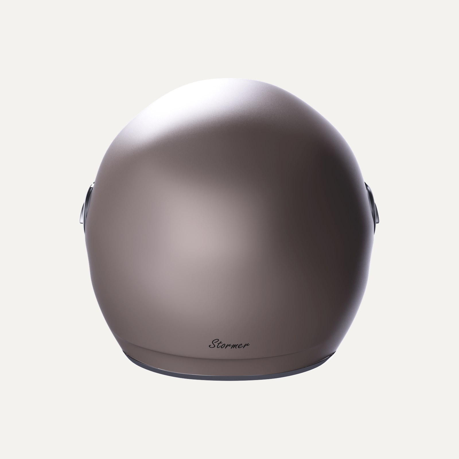 Casque jet rétro Slide marron, vue de dos