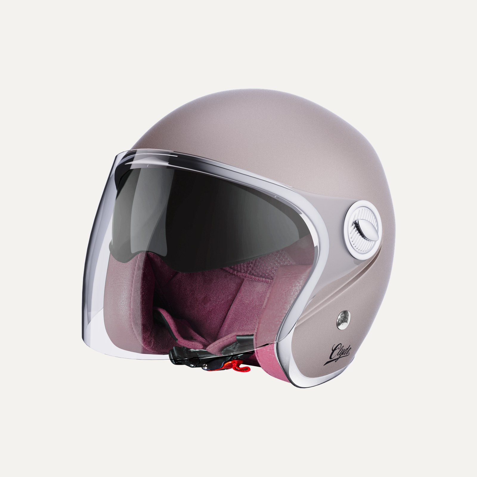 Casque jet rétro Slide marron